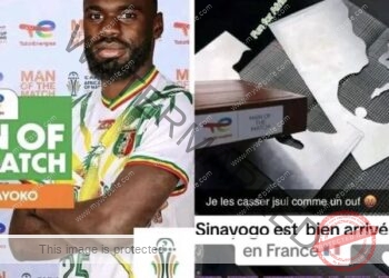 Attention : Le footballeur malien Lassine SINAYOKO accusé à tort d&rsquo;avoir détruit son trophée d&rsquo;homme du match